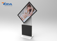 Floor Standing Rotate Monitor Screen Silver Frame For Advertising Display